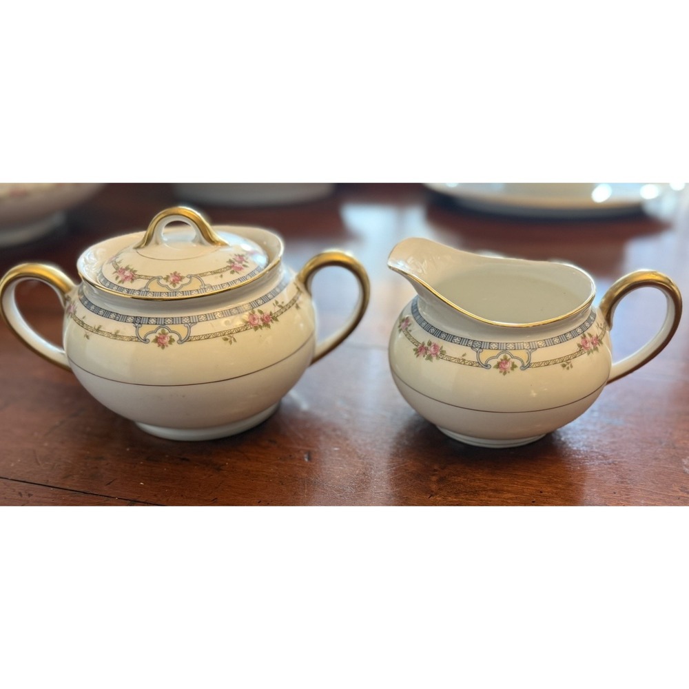 Vintage Noritake Kenmore Creamer and Covered Sugar Bowl Set Fine China Japan